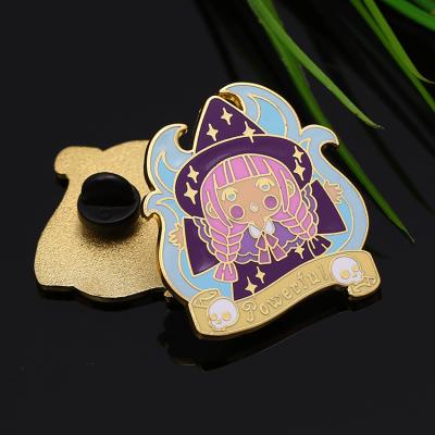 China Bag OEM ODM Anime Pattern Metal Design Customized Brooch Letters Brand Logo Letter Badge Pin for sale