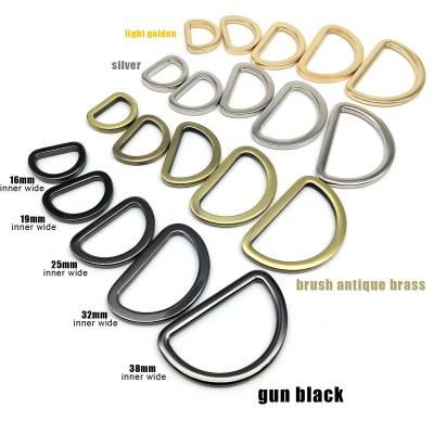 China Various Bag Sizes Metal Hardware D Ring Customized Color High Quality Metal D Clips for sale