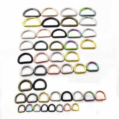 China High Quality Shiny Polish Bag Metal D Clips For Handbag Ready To Ship Non Mold Cost Bags D Shape Rings Metal Buckles Wholesale for sale