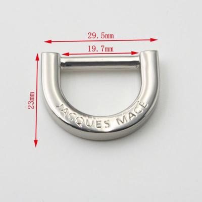 China Bag High End Quality Customized Metal Clips Engraved Brand D Logo Alloyed Shiny Bright D Shape Rings Low MOQ for sale