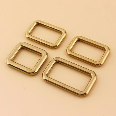 China Shiny Light Weight Nickel Metal Square Free Buckle Wholesale Quality Quadrate Gold Alloyed Buckles for sale