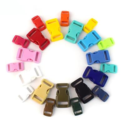 China Multiple Colors of 10mm and 15mm Version Hot Selling Plastic Side Buckle Buckle Quick Released Bag Adjuster Ties Buckle for sale