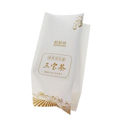 China Fleixble Packaging Bag Four-sided Sealed Paper Bag For Packing Tea for sale