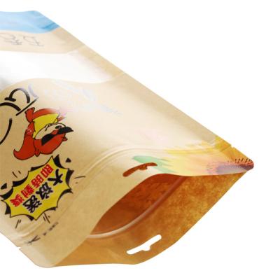 China Fleixble Packaging 500g Sunflower Seed Kraft Paper Zipper Bag With Window for sale