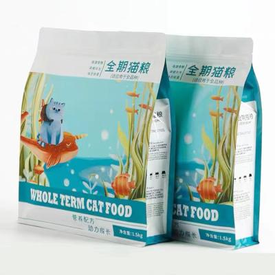 China Safety Factory Custom Aluminum Foil 1.5kg Plastic Packaging Kraft Paper Bags For Dog Cat Food Snacks Cat Tofu Garbage for sale