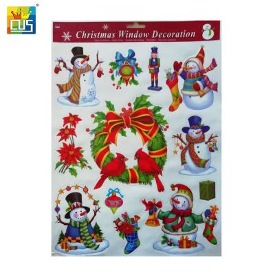 China High Quality Reusable Colorful Window Sticker Glitter Christmas Window Clings for sale