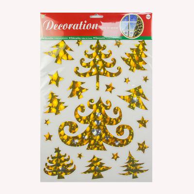 China Colorful Holographic Window Sticker Christmas Decor Foil Stained Glass Sticker for sale