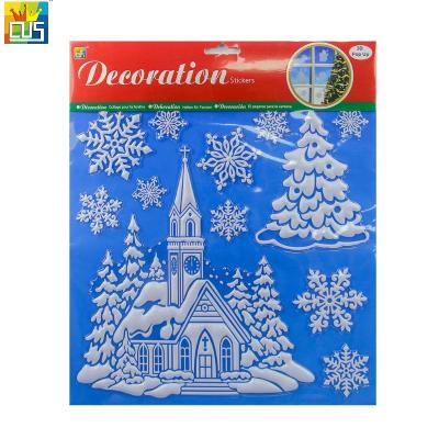 China Double Sides Seeing Hot Sale Christmas Window Decor White Noise 3D Glitter Stickers for sale