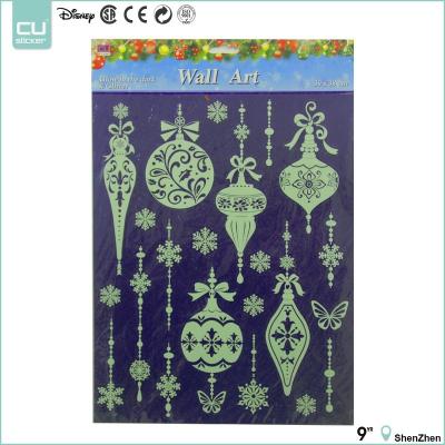 China Glow In The Dark Hot Sale Christmas Decor Glow In The Dark Sticker Wall Decal for sale