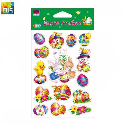 China Static Cling Easter Party Decoration Promotional Gifts Cute Cartoon Laser Foil Stickers For Kids for sale