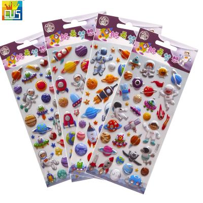 China Clear Model 3D Air Bubble Pop Self Adhesive Cartoon Blister Foil Toy Stickers For Kids DIY Astronaut Dinosaur for sale