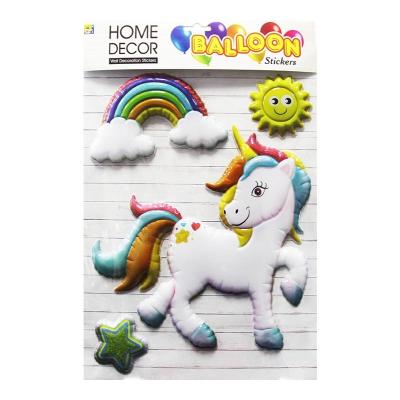 China Children Unicorn Cartoon Balloon WALL STICKER 2020 New Product Stickers for sale