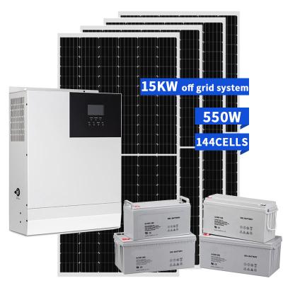 China Home Commercial Solar System 5KW 10KW 15KW 20KW 30KW Off Grid Hybrid Monocrystalline Silicon Solar Power Inverter Panel Solar Power System Kit For Home for sale