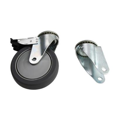 China 5 Inch Flat Free Heavy Duty Industrial Furniture Iron Caster Wheels for sale