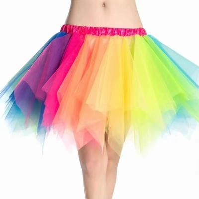 China tutu & Skirts Rainbow Chiffon Dance Skirts Good Quality Hot Selling Romantic Ballet Skirt For Kids And Adults for sale