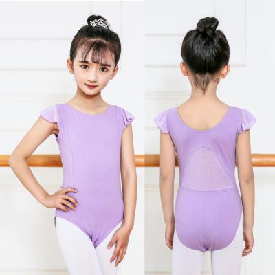 China Dancer Tights Wholesale Cheap High Quality Sleeve Mesh Lilac Leotards Kids Girls Ballet Dance Wear Chiffon for sale