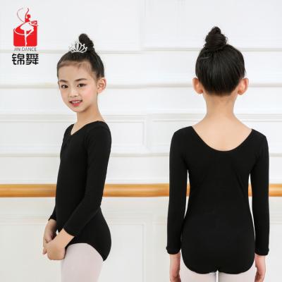 China Leotard Tights Wholesale Ballet Dance Black Long Sleeves Cotton Spandex Girls In Leotard Tights PICS for sale