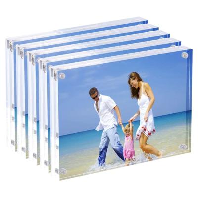 China Morden Clear Acrylic Picture Frame 5 x Double Sign 7 5x7 Acrylic Stand Magnetic Acrylic Picture Frame for sale