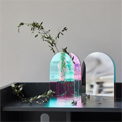 China Acrylic Vase The Minimalist Wedding Flower Vase Centerpiece Nordic Transparent Acrylic Neon Clear Vase for sale