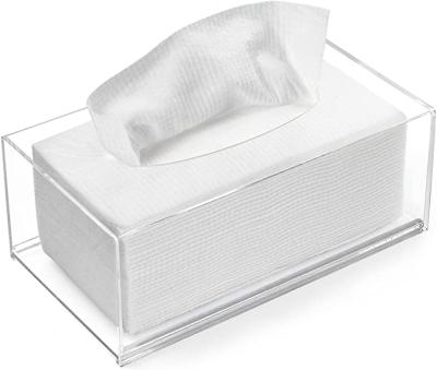 China Modern Custom Transparent Square Toilet Paper Tissue Napkin Box Indoor Clear Rectangular Acrylic Box for sale