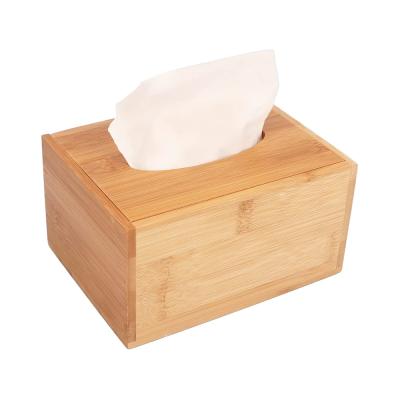 China Wholesale Modern Multifunctional Rectangular Wooden Rack Storage Box Paper Towel Tissue Box Lid for sale