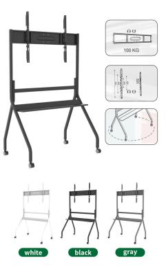 China 49 To 75inches TV Floor Stand Mobile Removable TV Stand Trolley With Locking Wheels for sale