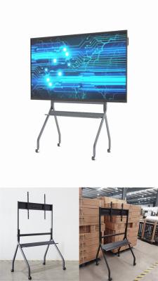 China 100kg Portable TV Stand Wheels Vesa Floor Stand Mounting Pattern 600x1080mm for sale