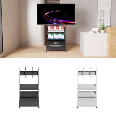 China Shelves Management Rolling TV Stand With Locking Casters 60kg Capacity Portable TV Mount Stand for sale