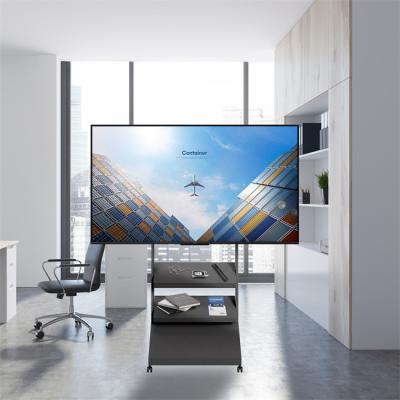 China 2 planken rollend tv-vloerstand met wielen tv-stand op rollen voor 40 tot 86 inch flatscreen tv Te koop