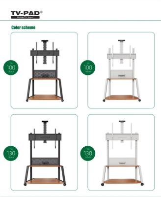 Κίνα Φωτομετρητής κινητής τηλεόρασης 75in - 110in Flat Panel Rolling TV Stand με τοποθέτηση προς πώληση