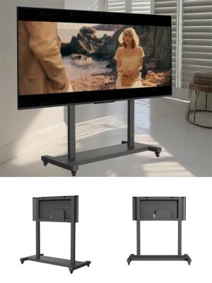 China Easy Molility Floor Stand Tv Mount 75 Inch For 75inch To 110 Inches Heavy Duty Tv Stand With Wheels for sale