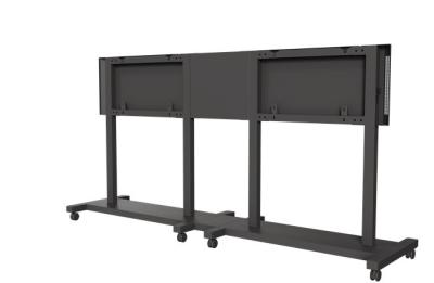 China Dual TV Trolley Rolling TV Stand 65 Inch 86 Inch TV Op Wielen Stand 260kgs Te koop