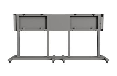 China Two 65'' –  86'' Screens TV Trolley Stand For Up To 573Lbs Rolling Media Console for sale