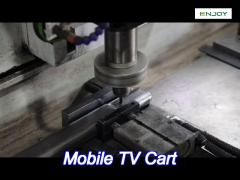 portable black mobile tv cart 330lbs capacity vesa 200x200mm to 600x1000mm