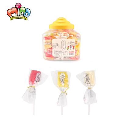 China Natural Fruit Yogurt Lollipop Sweet Ice Cream Shape Gummy Candy for sale