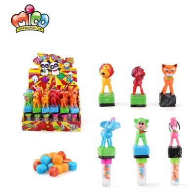 China Animal Novelty Toy Cartoon Toys Elastic Force Dance Tube Candy for sale