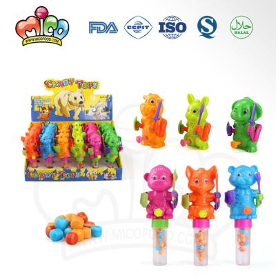 China Cartoon Toys Cartoon Sport Animal Warrior Fencing Novelty Toy Tube Candy for sale