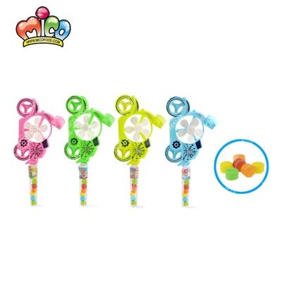 China Cartoon Toys Cartoon Motorcycle Windmill Car Tube Toy Candy for sale