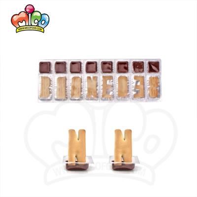 China Wholesale Alphabet Choco Sauce Chocolate Cookie 4g*48pcs*30bags for sale