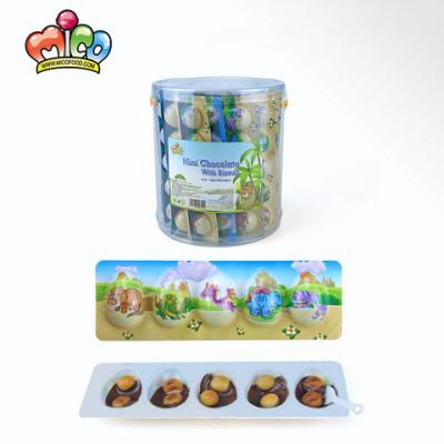 China Mini Chocolate Egg 5pcs Mini Dinosaur Chocolate Egg with Cookie for sale