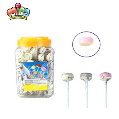 China Ring Shaped Glucose Milk Flavor Press Lollipop for sale