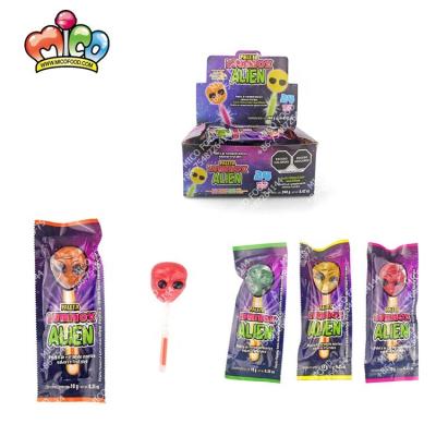 China Novelty Natural Alien Fruity Fluorescent Stick UFO Light Glowing Lollipop for sale