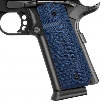 China Grasp Gun G10 Materials 1911 Blue Grips Fit For 1911 Full Size, OPS Eagle Wing Texture With Standard Cut for sale