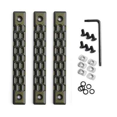 China G10 G10 Rail Grips (Fiberglass Resin +Epoxy) M-Lok with Honey Comb Texture Covering 3 slots including 3pcs grips and screw set for sale