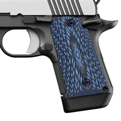 China Grab Pistol G10 Custom Gun Grips For Kimb Micro Carry 9 - 9mm With Ambi Safety, Cross Size Texture for sale