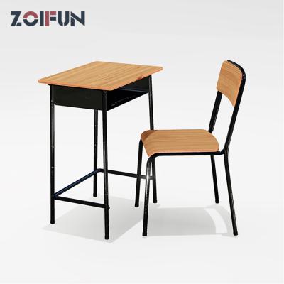 China Contemporary primary desk with chair set for Oman project, school classroom table and chair for sale