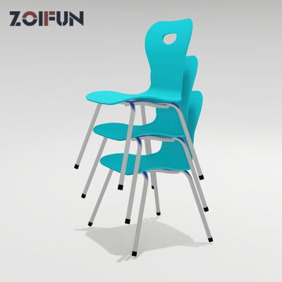 China Modern PP Plastic Back Chairs With Steel Leg And Universal Foot For School for sale