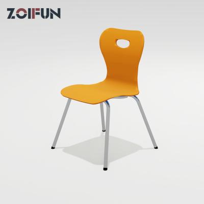 China Modern Chrom Frame Injection Molding Polypropylene Plastic One Piece Four Leg School Student Chair for sale