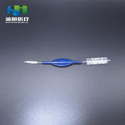 China 8801 Disposable Short Surgical Nylon Thread PP Twisted Cleaning Brush Test Tube Broom Plastic Handle 8801 Double Sided Mini Sector for sale