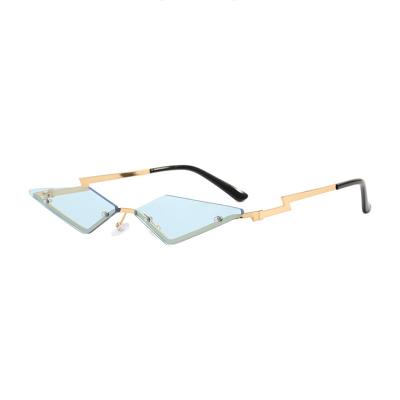 China Women Fashion Anti UV400 9003 Rhombus Lens Shades Rimless Sunglasses for sale